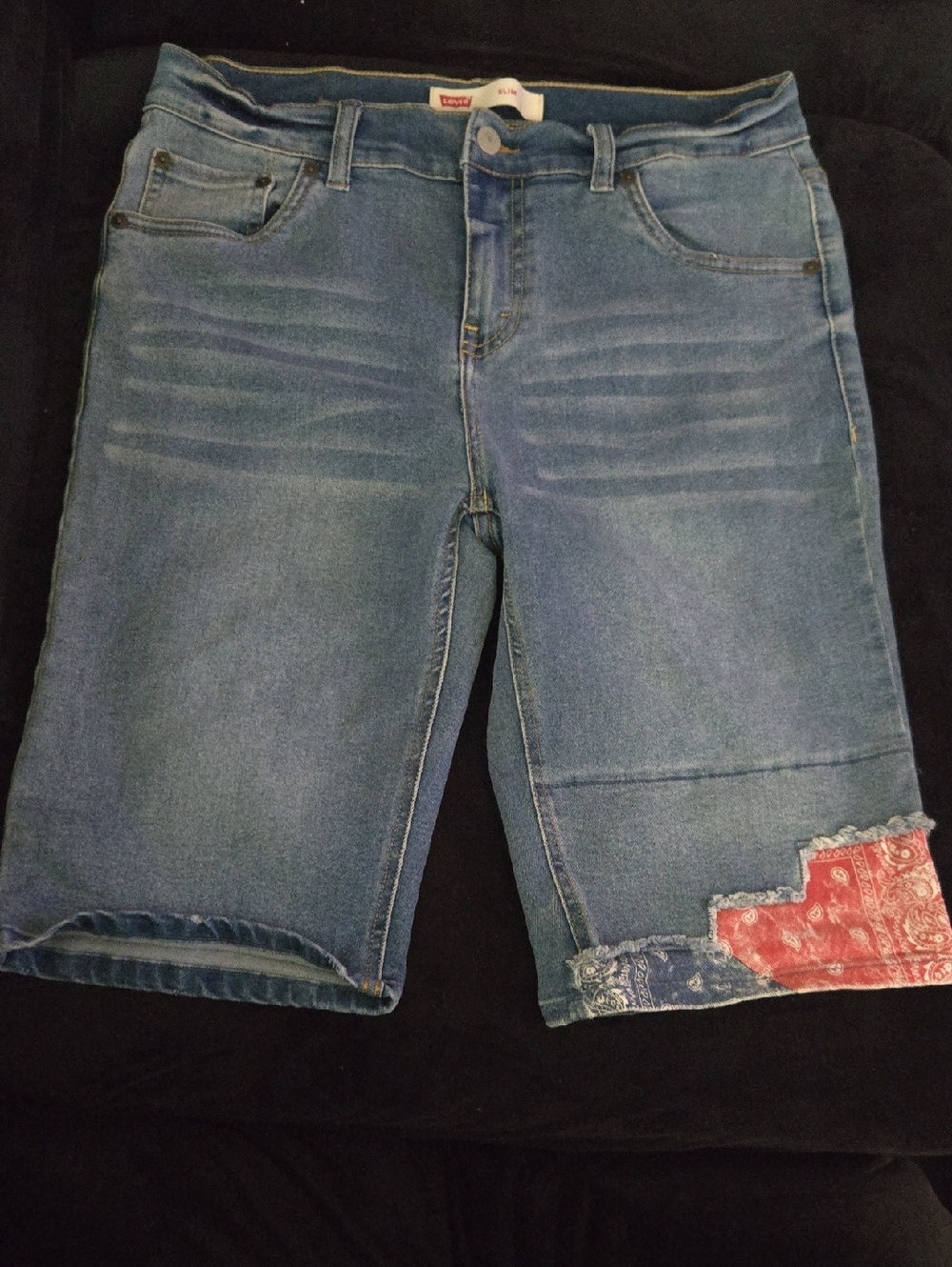 Levi's Blue Denim Jeans with Tan Leather Patch